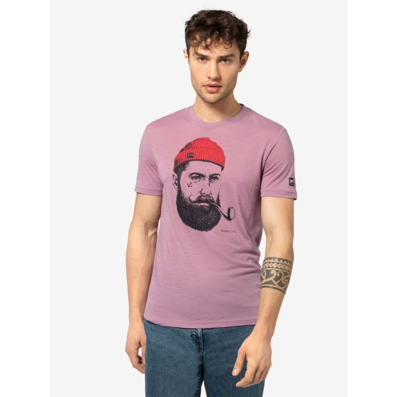 Super Natural SN Sailor Tee Orchid/Jet Black/High Risk Red