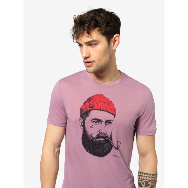Super Natural SN Sailor Tee Orchid/Jet Black/High Risk Red