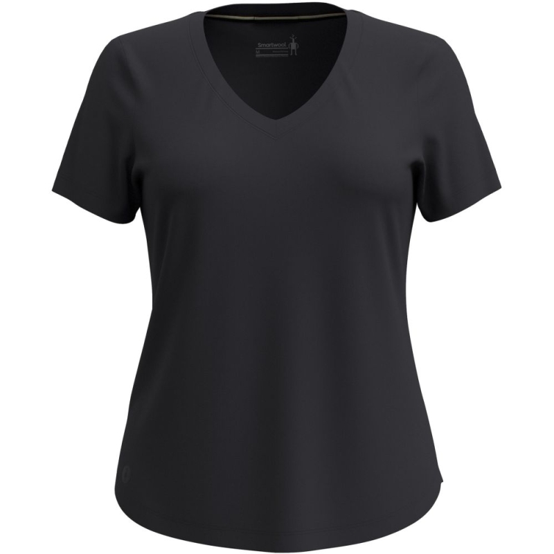 Smartwool Active Ultralite V-Neck Short Women's Black
