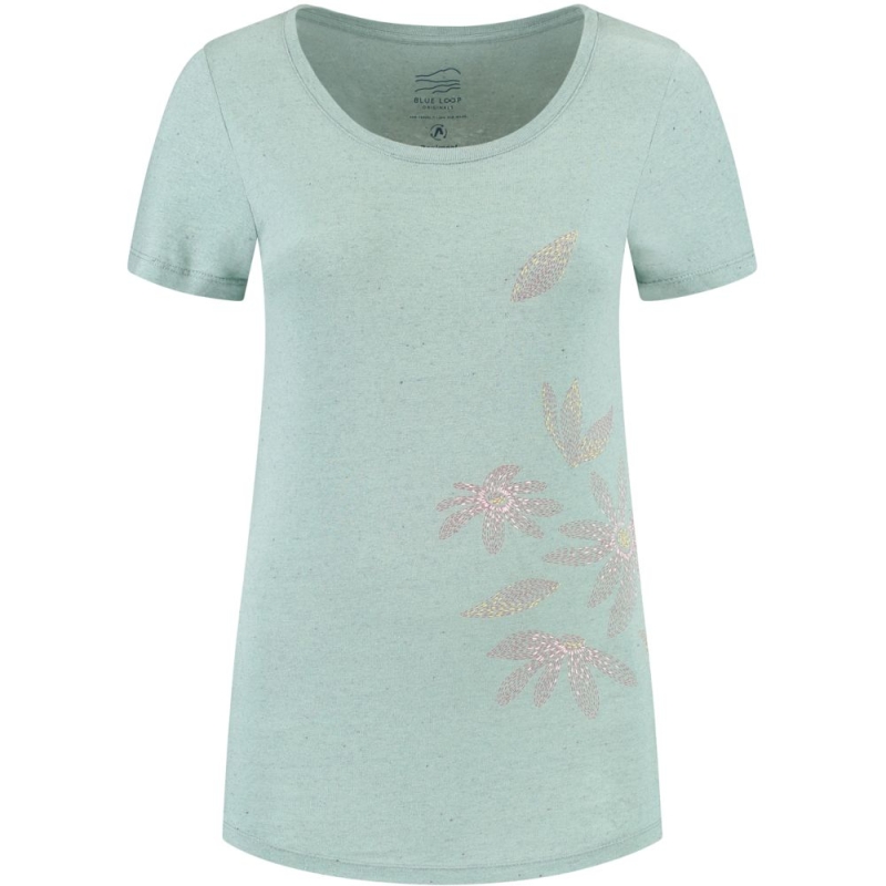 Blue Loop Originals Denimcel Morning Glory T-shirt Women's Agave Green
