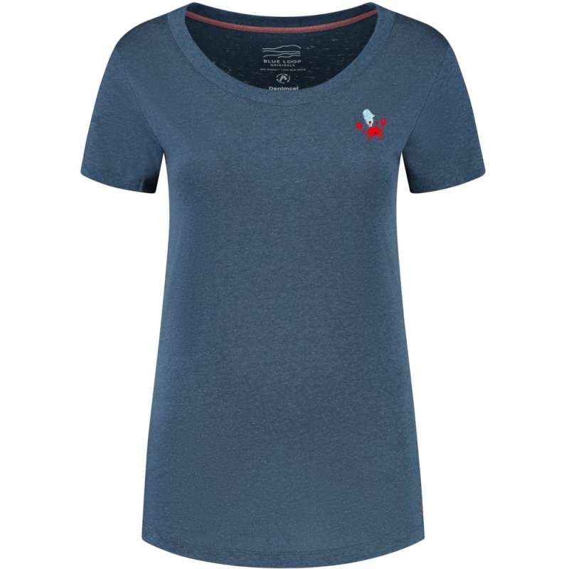 Blue Loop Originals Denimcel Oh Crab T-shirt Women's Indigo