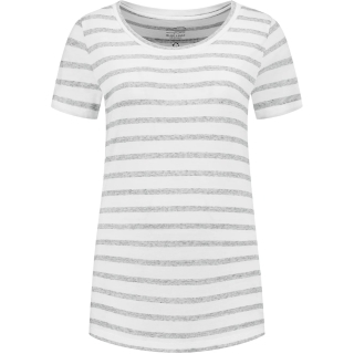 Blue Loop Originals Refibra Breton Stripe T-shirt Women's White/ Light Blue