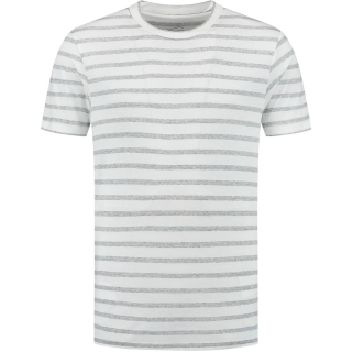 Blue Loop Originals Refibra Breton Stripe T-shirt White/ Light Blue