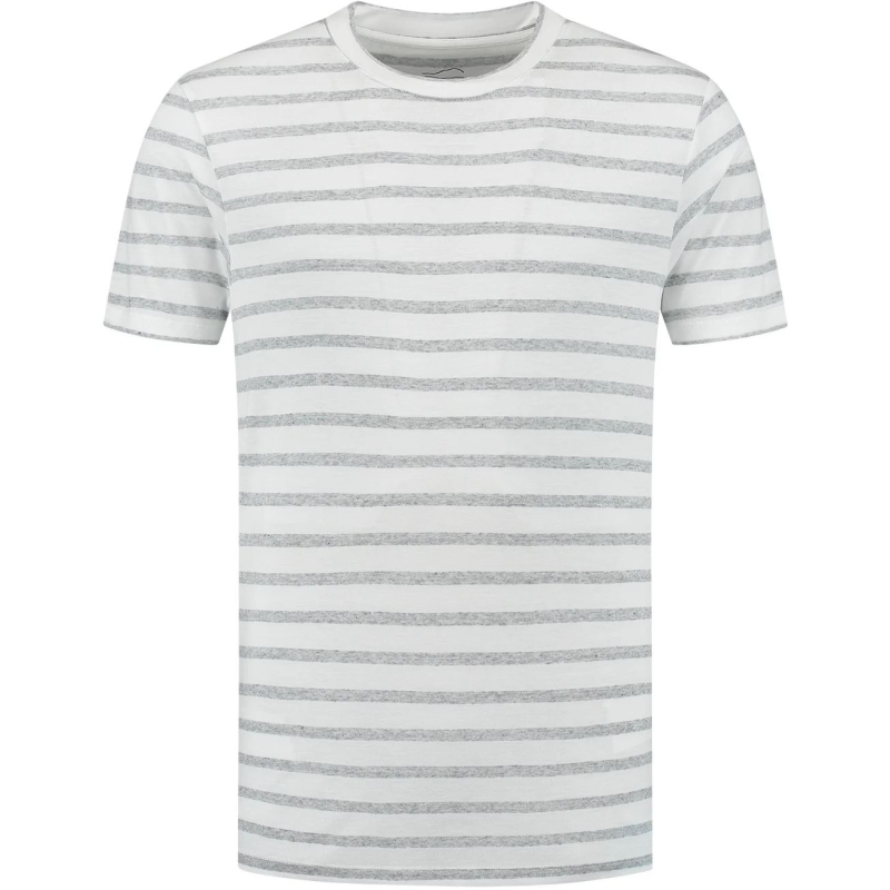 Blue Loop Originals Refibra Breton Stripe T-shirt  White/ Light Blue