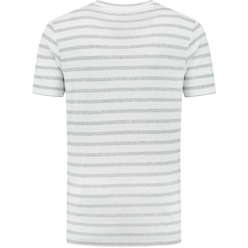 Blue Loop Originals Refibra Breton Stripe T-shirt  White/ Light Blue