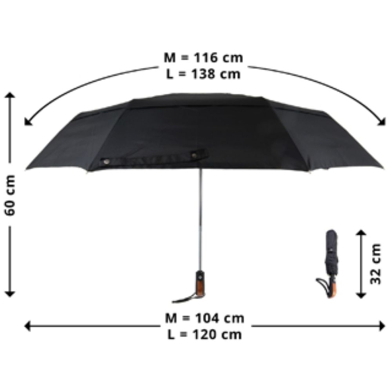 Origin Outdoor Wind-Trek Paraplu Large Black