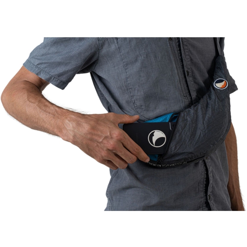 Ticket to the Moon Upcycled Sling Bag Dark Grey / Aqua
