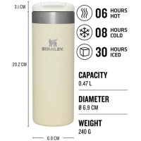 Stanley The AeroLight Transit Mug 0,47L Cream Metallic