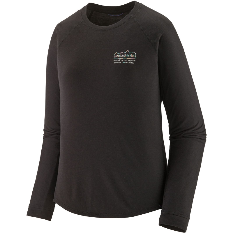 Patagonia Long Sleeve Cap Cool Trail Graphic Shirt Women's Unity Fitz: Black