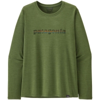 Patagonia Long Sleeve Cool Daily Graphic Shirt Women's '73 Text Logo: Terrain Green X