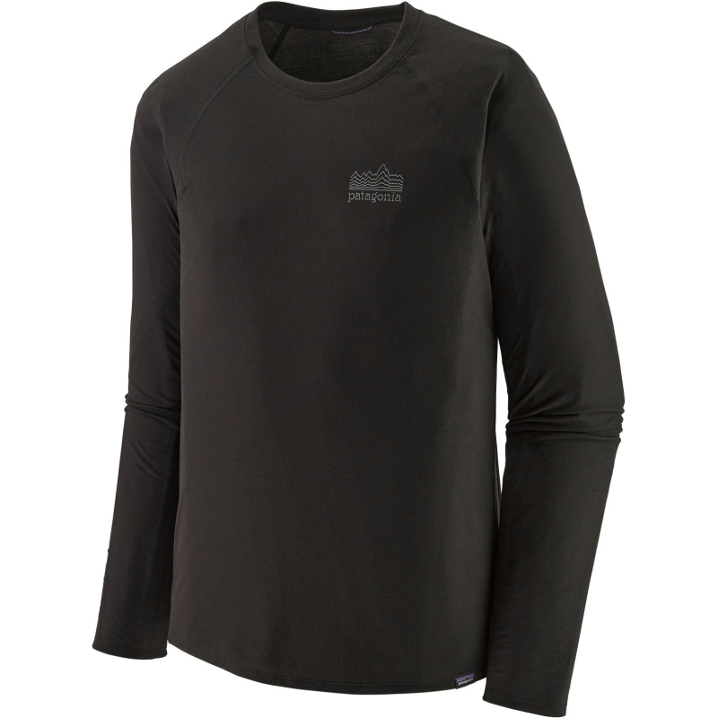 Patagonia Long Sleeve Cap Cool Trail Graphic Shirt Strata Stencil: Black