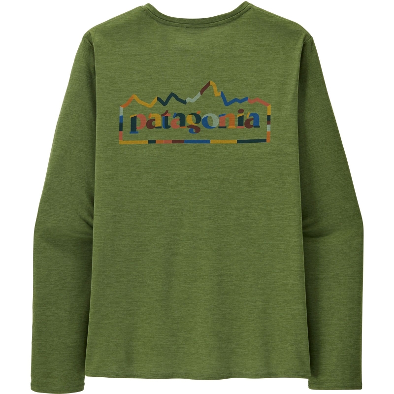 Patagonia Long Sleeve Cap Cool Daily Graphic Shirt Unity Fitz: Terrain Green X-Dy
