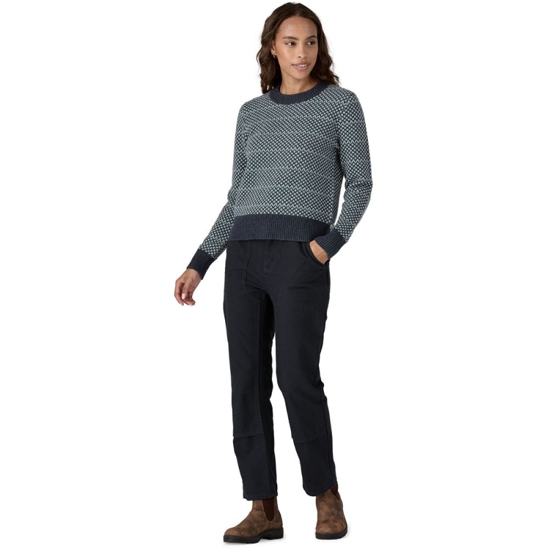 Patagonia Recycled Wool-Blend Crewneck Sweater Women's Snowdrift: Thermal Blue
