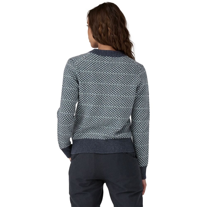 Patagonia Recycled Wool-Blend Crewneck Sweater Women's Snowdrift: Thermal Blue