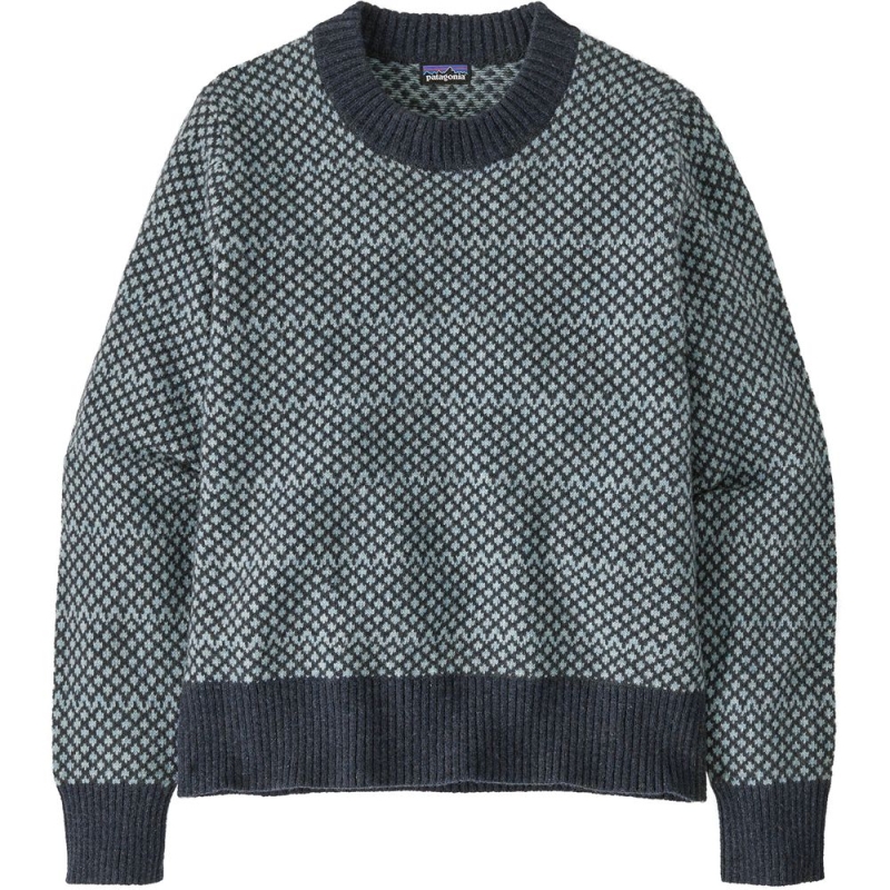 Patagonia Recycled Wool-Blend Crewneck Sweater Women's Snowdrift: Thermal Blue