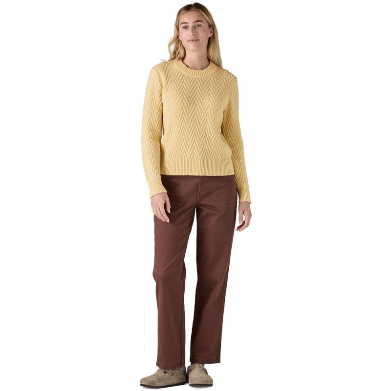 Patagonia Recycled Wool-Blend Crewneck Sweater Women's Chevron Cable: Natural