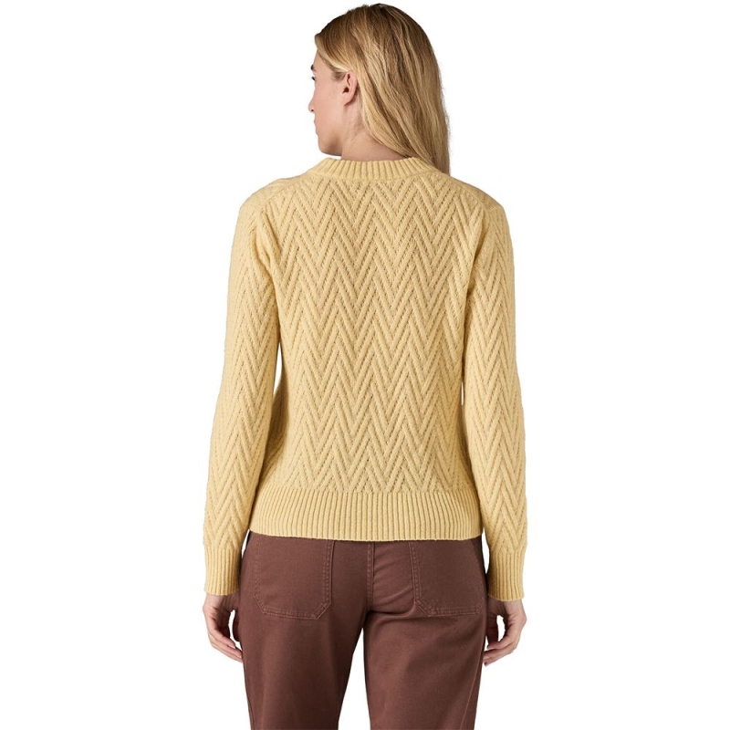 Patagonia Recycled Wool-Blend Crewneck Sweater Women's Chevron Cable: Natural