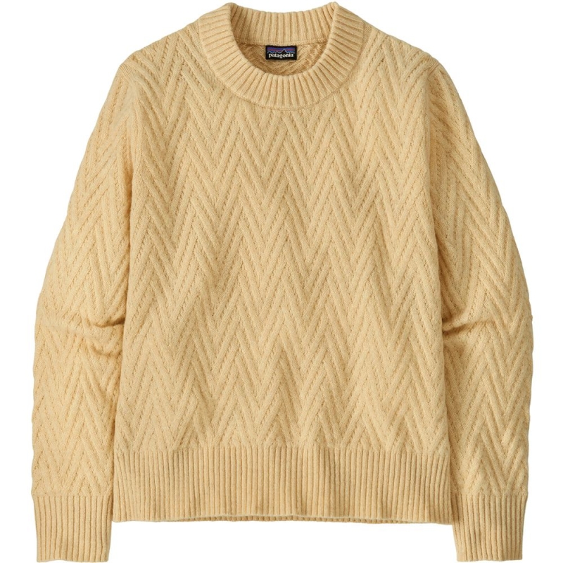 Patagonia Recycled Wool-Blend Crewneck Sweater Women's Chevron Cable: Natural