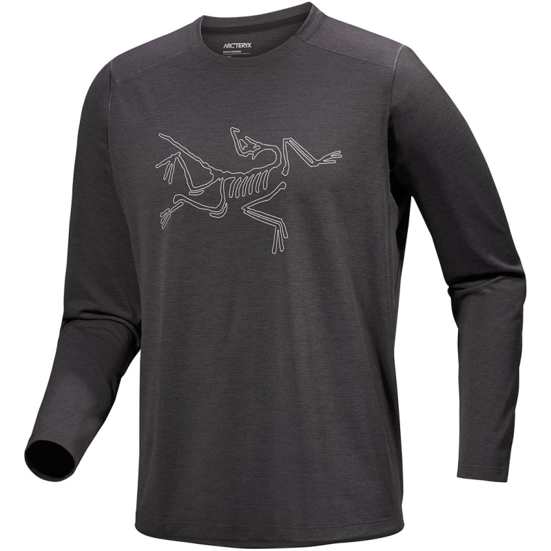 Arc'teryx Cormac Logo Ls Black Heather / Solitude