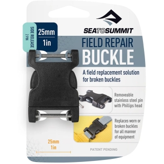 Sea to Summit Steek Gesp, 2 Pin, 25mm, Field Repair Buckle Zwart