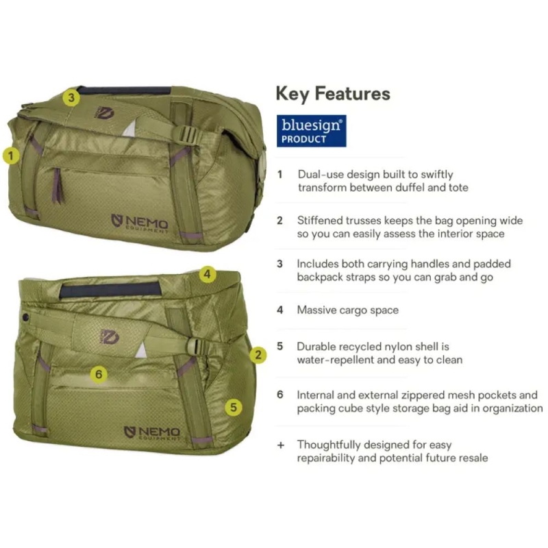 Nemo Double Haul Convertible Duffel 30L (Nova) Nova