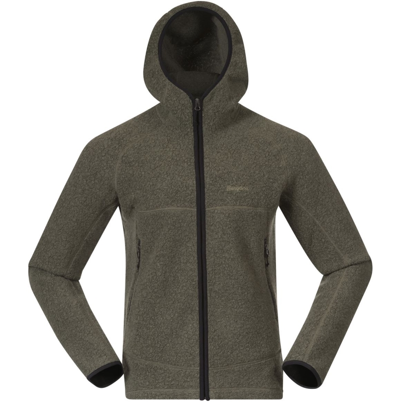 Bergans Vaagaa Merino Terry Midlayer Hoodie Green Mud