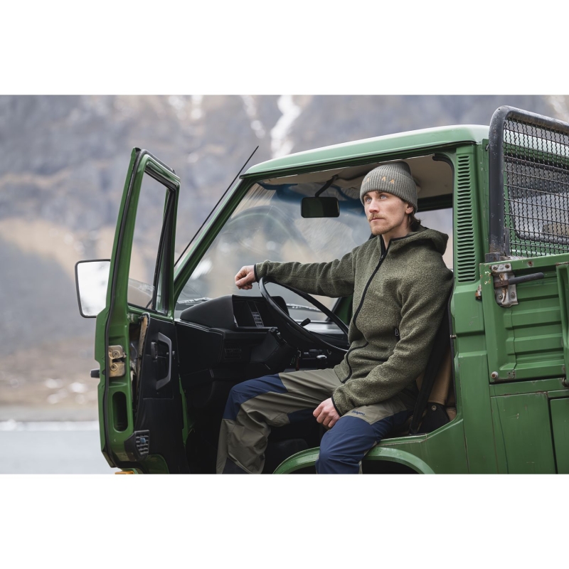 Bergans Vaagaa Merino Terry Midlayer Hoodie Green Mud
