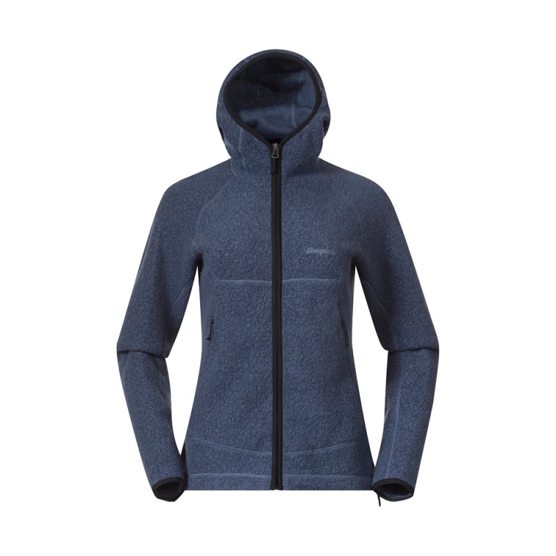 Bergans Vaagaa Merino Terry Midlayer Hoodie Women's Granite Blue