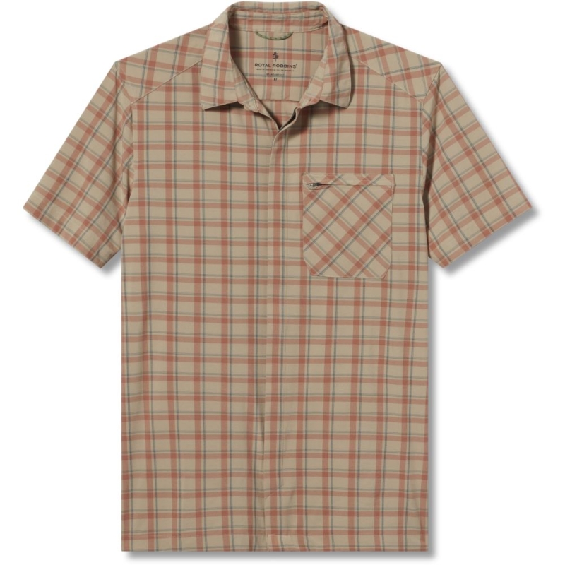 Royal Robbins Amp Lite Plaid S/S Khaki Cloverdale