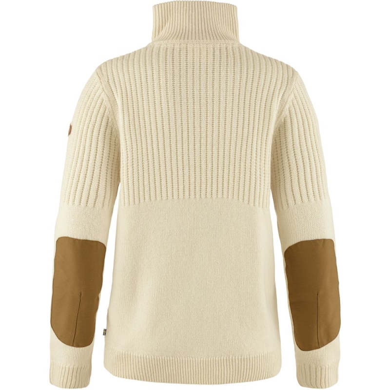 Fjällräven Övik Half Zip Knit Women's Chalk White