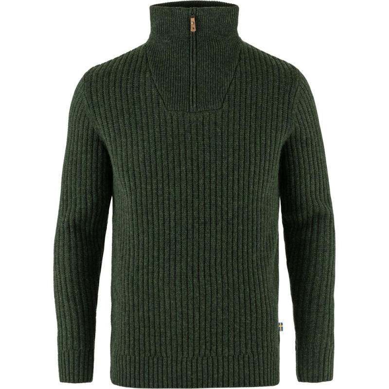 Fjällräven Övik Half Zip Knit Deep Forest