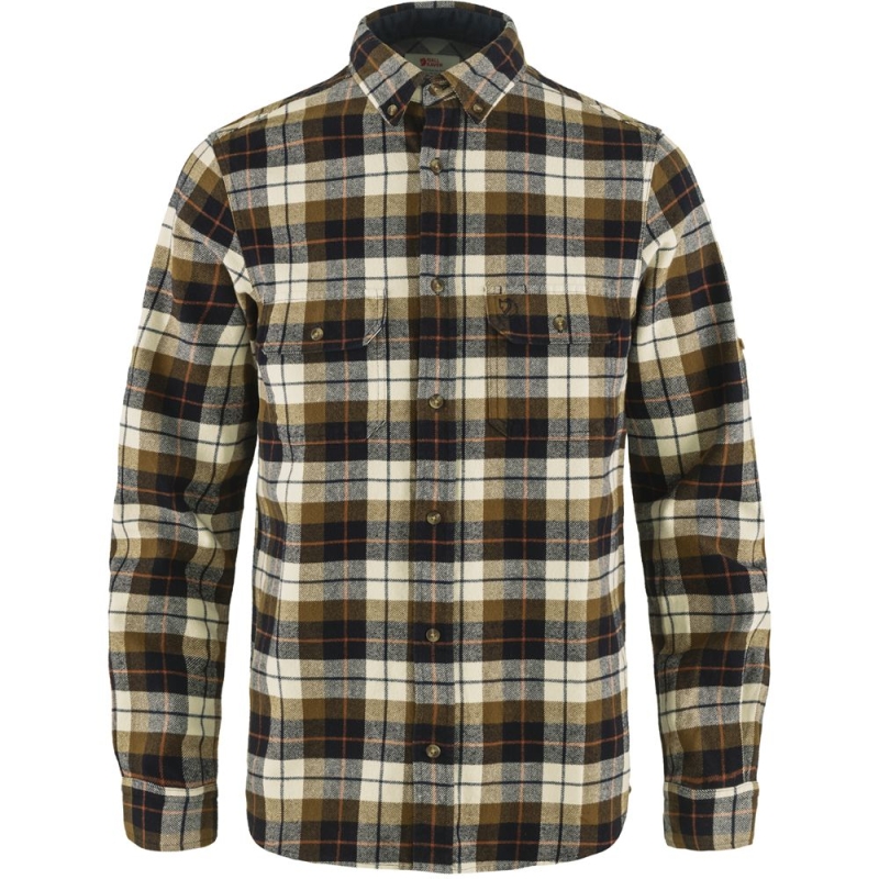 Fjällräven Singi Heavy Flannel Shirt Chalk White-Dark Navy