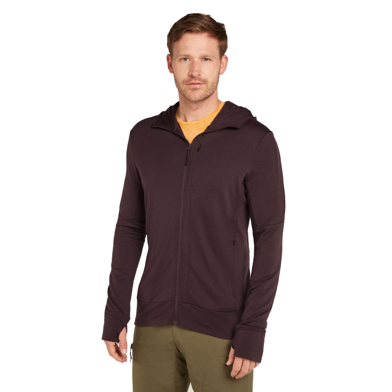 Icebreaker Mer 260 Quantum IV LS Zip Hoodie Bittersweet