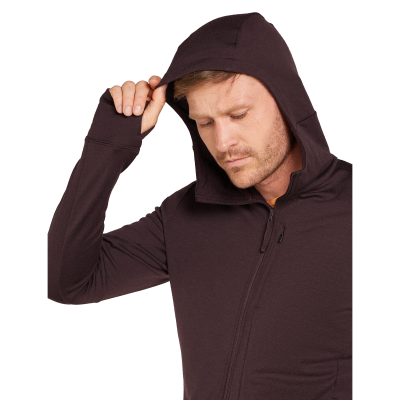 Icebreaker Mer 260 Quantum IV LS Zip Hoodie Bittersweet