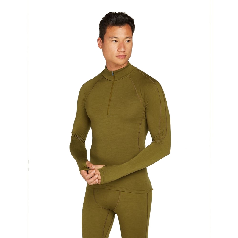 Icebreaker 300 MerinoFine Polar LS Half Zip Algae
