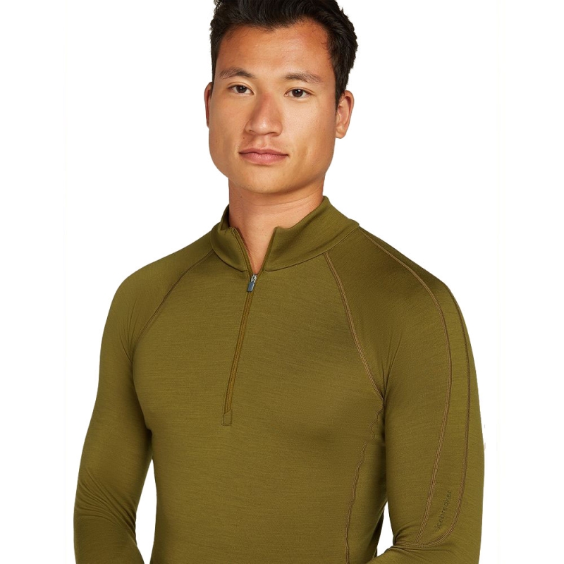 Icebreaker 300 MerinoFine Polar LS Half Zip Algae