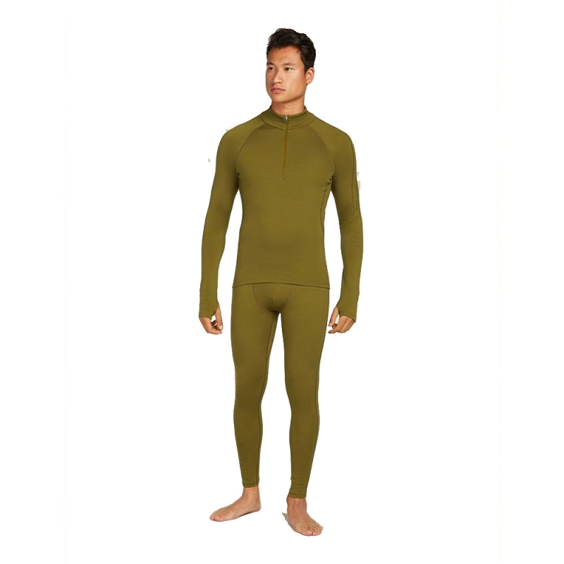 Icebreaker 300 MerinoFine Polar LS Half Zip Algae