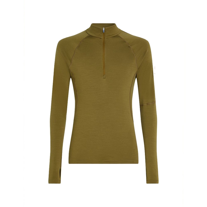 Icebreaker 300 MerinoFine Polar LS Half Zip Algae