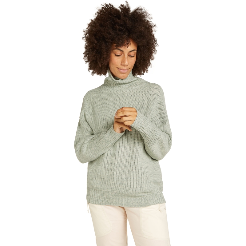 Icebreaker Seevista Funnel Neck Sweater Women's Ashen/Moss