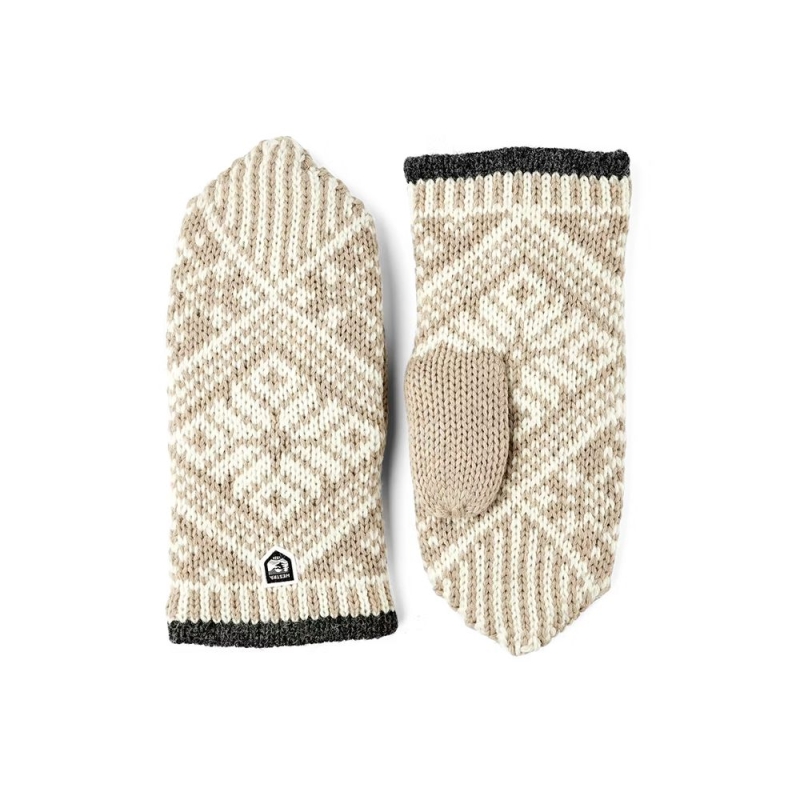 Hestra Nordic Wool Mitt Beige/Offwhite