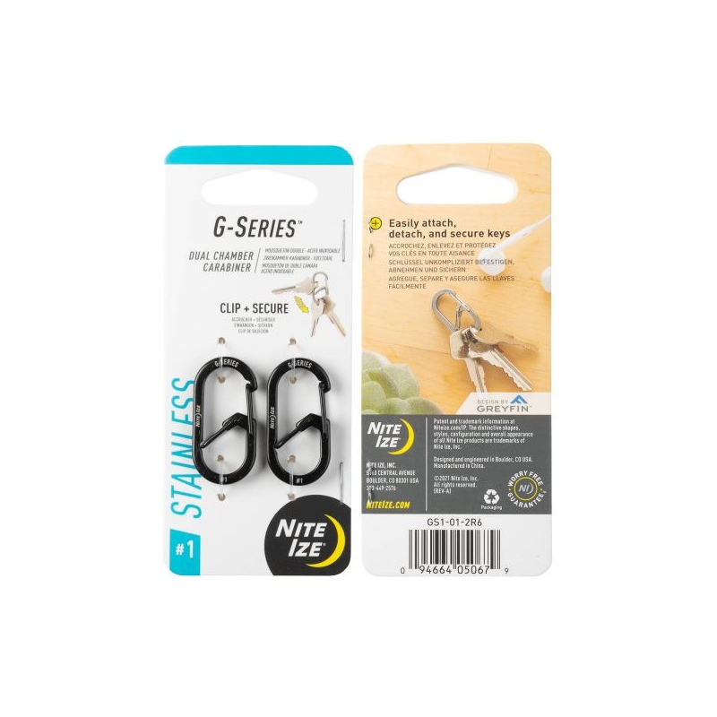 Nite-Ize G-Series Karabijnhaak 2-Pack Zwart #1