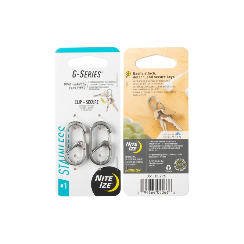 Nite-Ize G-Series Karabijnhaak 2-Pack Zilver #1