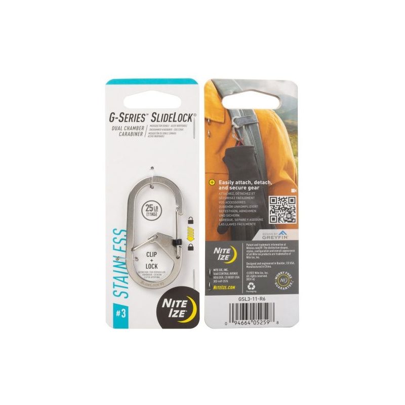 Nite-Ize G-Series Karabijnhaak Slidelock Zilver #3