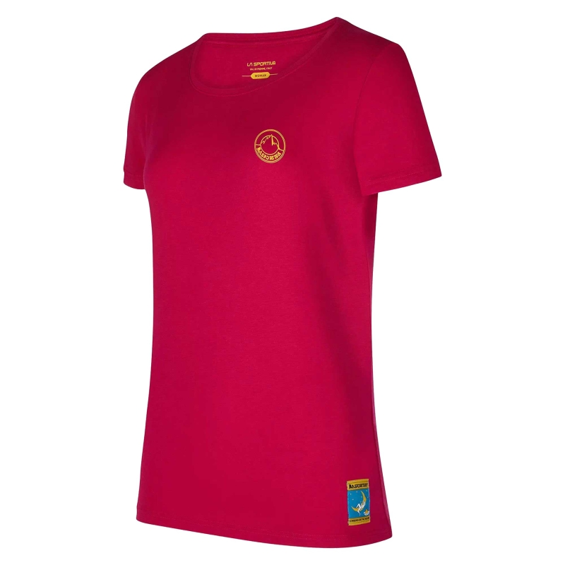 La Sportiva Climbing on the Moon T-Shirt Women's Fucsia/Giallo
