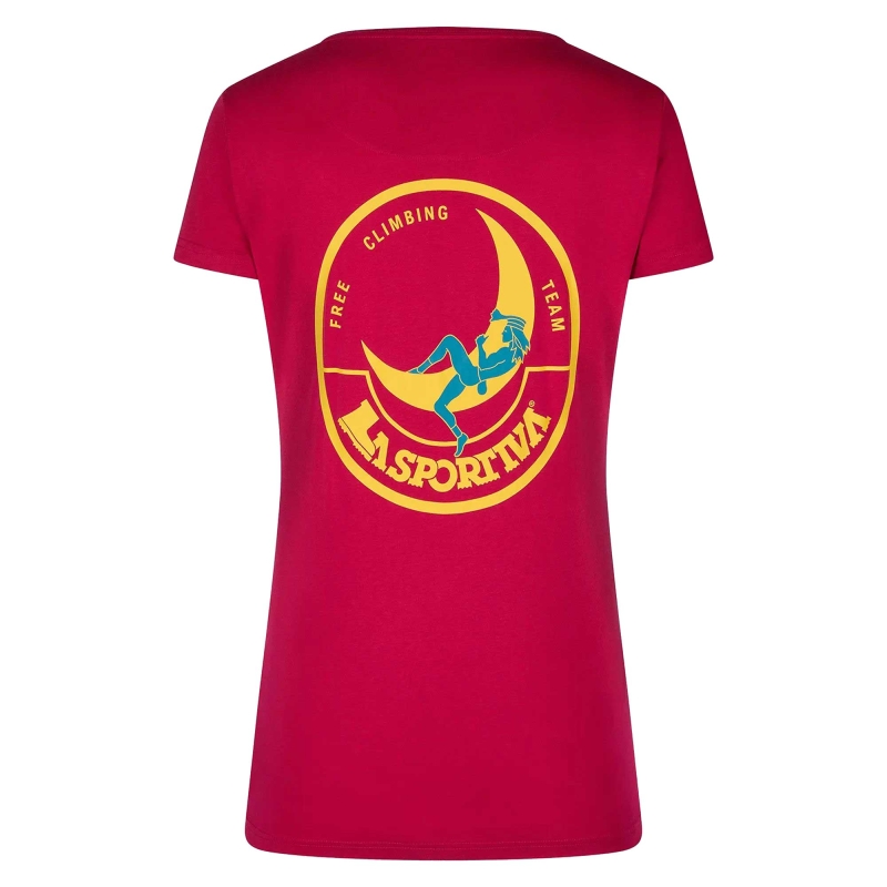 La Sportiva Climbing on the Moon T-Shirt Women's Fucsia/Giallo