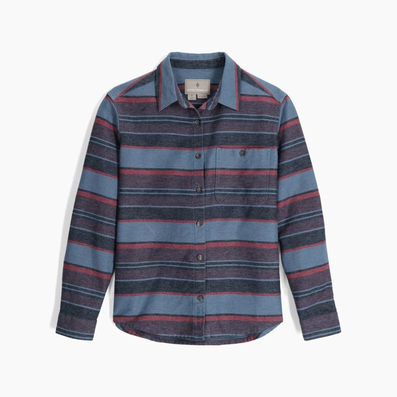 Royal Robbins Clouds Rest Hemp L/S Women's Sea Pacific Crest Stripe