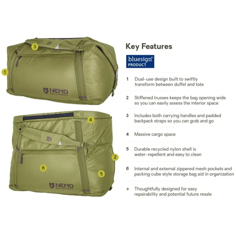Nemo Double Haul Convertible Duffel 100L Nova