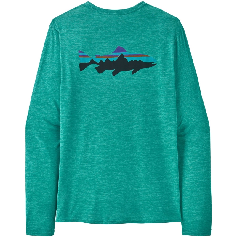 Patagonia L/S Cap Cool Daily Graphic Shirt - Waters Fitz Roy Trout: Subtidal Blue 