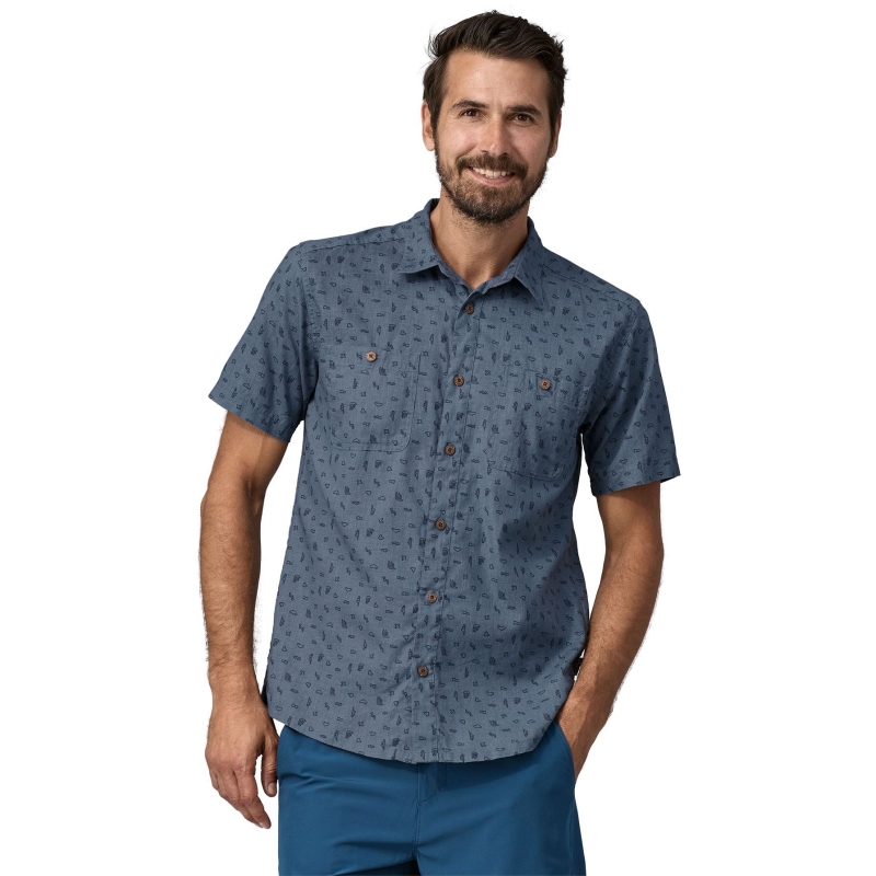 Patagonia Back Step Shirt Tiny Islands: Utility Blue