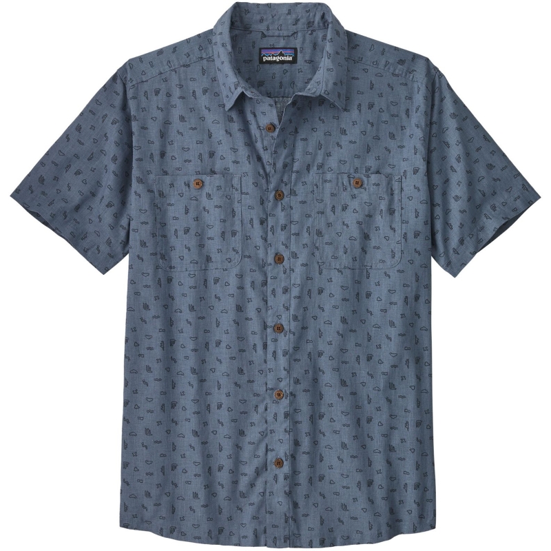 Patagonia Back Step Shirt Tiny Islands: Utility Blue